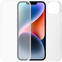 Husă tip carte din două piese pentru față și spate pentru iPhone 14 - transparent