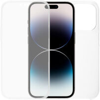 Husă tip carte din două piese pentru față și spate pentru iPhone 14 Pro Max - transparent