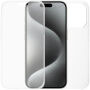 Husă tip carte din două piese pentru față și spate pentru iPhone 15 Pro - transparentă