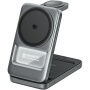 Q29 Qi2.2 3v1 Suport magnetic Wireless pliabil pentru iPhone / Apple Watch / AirPods - 25W - gri
