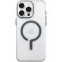 Husă transparentă din plastic dur cu MagSafe gri pentru iPhone 15 Pro Max - clar