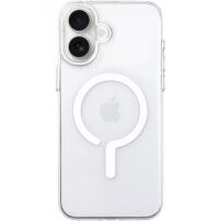 Husă transparentă din plastic dur cu MagSafe alb pentru iPhone 16 Plus - transparent