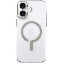 Husă transparentă din plastic dur cu MagSafe bej pentru iPhone 16 Plus - transparent