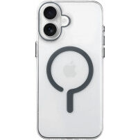 Husă transparentă din plastic dur cu MagSafe gri pentru iPhone 16 Plus - clar