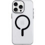 Husă transparentă din plastic dur cu MagSafe negru pentru iPhone 16 Pro - transparent