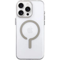 Husă transparentă din plastic dur cu MagSafe bej pentru iPhone 16 Pro Max - transparent