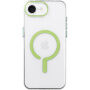Husă transparentă din plastic dur cu MagSafe verde pentru iPhone 16e / 17e - transparent