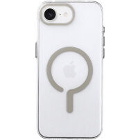 Husă transparentă din plastic dur cu MagSafe bej pentru iPhone 16e / 17e - clar