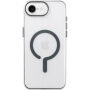 Husă transparentă din plastic dur cu MagSafe gri pentru iPhone 16e / 17e - transparent