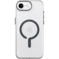 Husă transparentă din plastic dur cu MagSafe gri pentru iPhone 16e / 17e - transparent