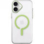 Husă transparentă din plastic dur cu MagSafe verde pentru iPhone 17 - transparent
