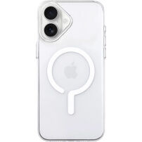 Husă transparentă din plastic dur cu MagSafe alb pentru iPhone 17 - clar