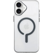 Husă transparentă din plastic dur cu MagSafe gri pentru iPhone 17 - clar