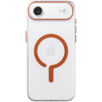 Husă transparentă din plastic dur cu MagSafe portocaliu pentru iPhone Air - transparent