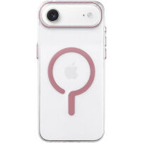 Husă transparentă din plastic dur cu MagSafe roz pentru iPhone Air - transparent