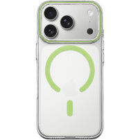 Husă transparentă din plastic dur cu MagSafe verde pentru iPhone 17 Pro Max / 18 Pro Max - transparent