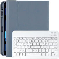 Husă tip carte cu tastatură și spațiu pentru Apple Pencil pentru iPad Pro 11" (2024/2025) - gri-albastru