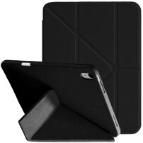 Husă tip carte XDcase Y-fold cu Suport origami și spațiu pentru Apple Pencil pentru iPad Air 4 (2020) / Air 5 (2022) / Air 11" (2024-2026) - negru