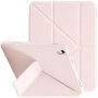 Husă tip carte XDcase Y-fold cu suport origami și spațiu pentru Apple Pencil pentru iPad Air 4 (2020) / Air 5 (2022) / Air 11" (2024-2026) - roz