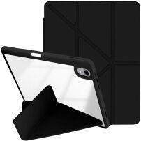 Husă tip carte XDcase cu Suport origami și spațiu pentru Apple Pencil pentru iPad Air 13" (2024-2026) / Pro 12,9" (2018-2022) - negru