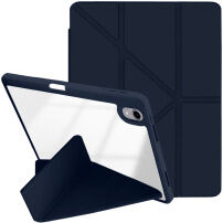 Husă tip carte XDcase cu suport origami și spațiu pentru Apple Pencil pentru iPad Air 13" (2024-2026) / Pro 12,9" (2018-2022) - albastru închis
