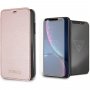 Husă și sticlă durificată Guess Bundle, pentru iPhone XR - roz-auriu