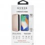 Husă și sticlă durificată Guess Bundle, pentru iPhone XR - roz-auriu