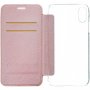 Husă și sticlă durificată Guess Bundle, pentru iPhone XR - roz-auriu