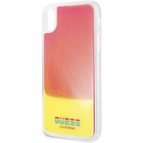 Husă tip clepsidră Guess, luminoasă în întuneric, pentru iPhone X / XS - roz
