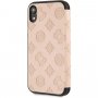 Husă flip Guess Debossed Peony, pentru iPhone XR - bej