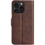 Husă tip carte din piele PU pentru iPhone 15 Pro Max - maro