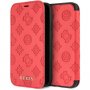 Husă flip Guess Debossed Peony, pentru iPhone XR - roșu