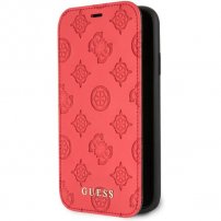 Husă flip Guess Debossed Peony, pentru iPhone XR - roșu