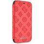 Husă flip Guess Debossed Peony, pentru iPhone XR - roșu
