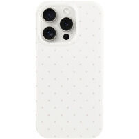 Husă de protecție cu buline pentru iPhone 14 Pro Max - alb