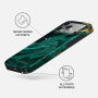 Burga Tough Husă cu model și MagSafe pentru iPhone 17 Pro / 18 Pro - Emerald Pool