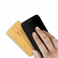 Încărcător / suport de încărcare wireless Qi Baseus de lux, din lemn, pentru Apple iPhone