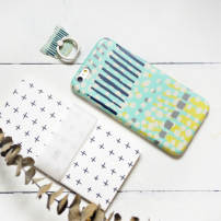 Carcasă / husă de lux MAOXIN, fabricată din materiale ecologice, cu suport / stativ inelar, pentru Apple iPhone 6S Plus / iPhone 6 Plus (puncte şi linii), inclusiv blocnotes şi pungă de plastic