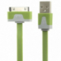 Cablu plat de sincronizare şi încărcare, cu 30 pini, pentru iPhone / iPad / iPod – verde