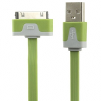 Cablu plat de sincronizare şi încărcare, cu 30 pini, pentru iPhone / iPad / iPod – verde