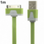 Cablu plat de sincronizare şi încărcare, cu 30 pini, pentru iPhone / iPad / iPod – verde