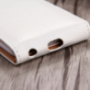 Husă flip elegantă, pentru Apple iPhone 6S / 6 – alb-maro
