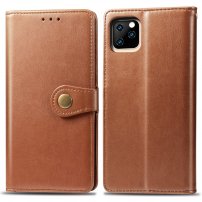 Carcasă Retro, tip portofel, din imitație de piele, pentru iPhone 11 Pro - maro