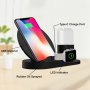 Stație de încărcare rapidă wireless, 3 în 1, pentru iPhone / Apple Watch / AirPods - negru