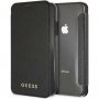 Guess Iridescent Book husă flip din piele, pentru iPhone XR - negru
