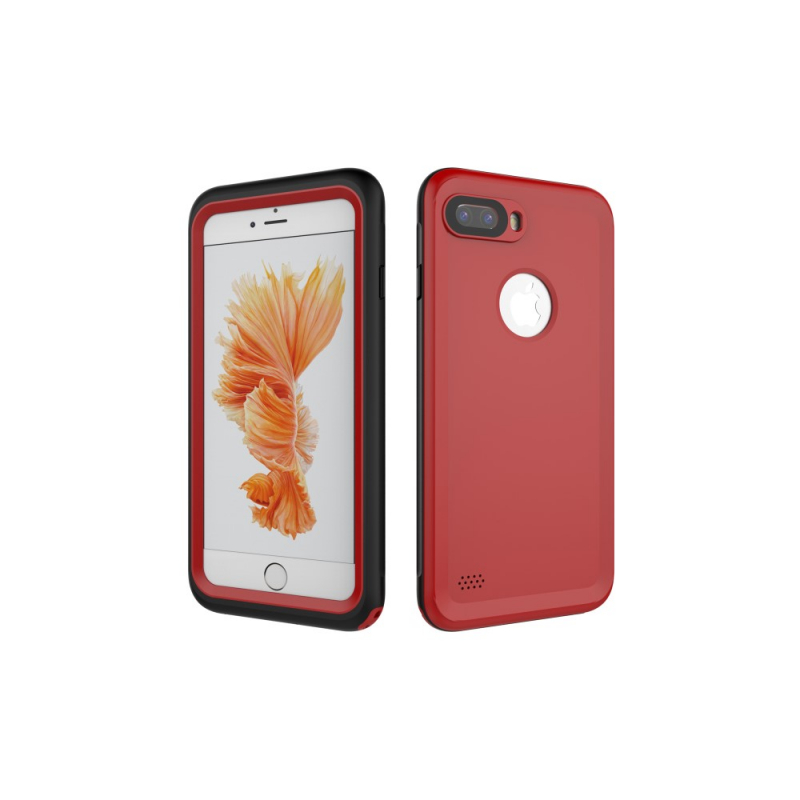 Husă impermeabilă pentru iPhone 7 Plus și 8 Plus - roșu
